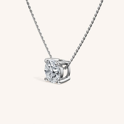 The Statement Solitaire Pendant close-up detail 2 - 14K White Gold lab-grown diamond 1.06ct Round Brilliant necklace pendant