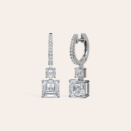 The Opulence Drop Hoop close-up detail 2 - 14K White Gold lab-grown diamond