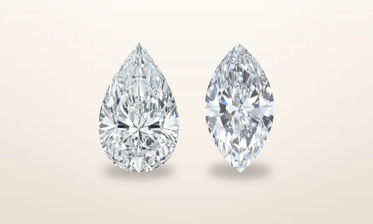 Pear vs Marquise diamonds side by side