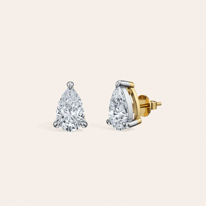 The Dewdrop Stud close-up detail 2 - 14K Yellow Gold lab-grown diamond