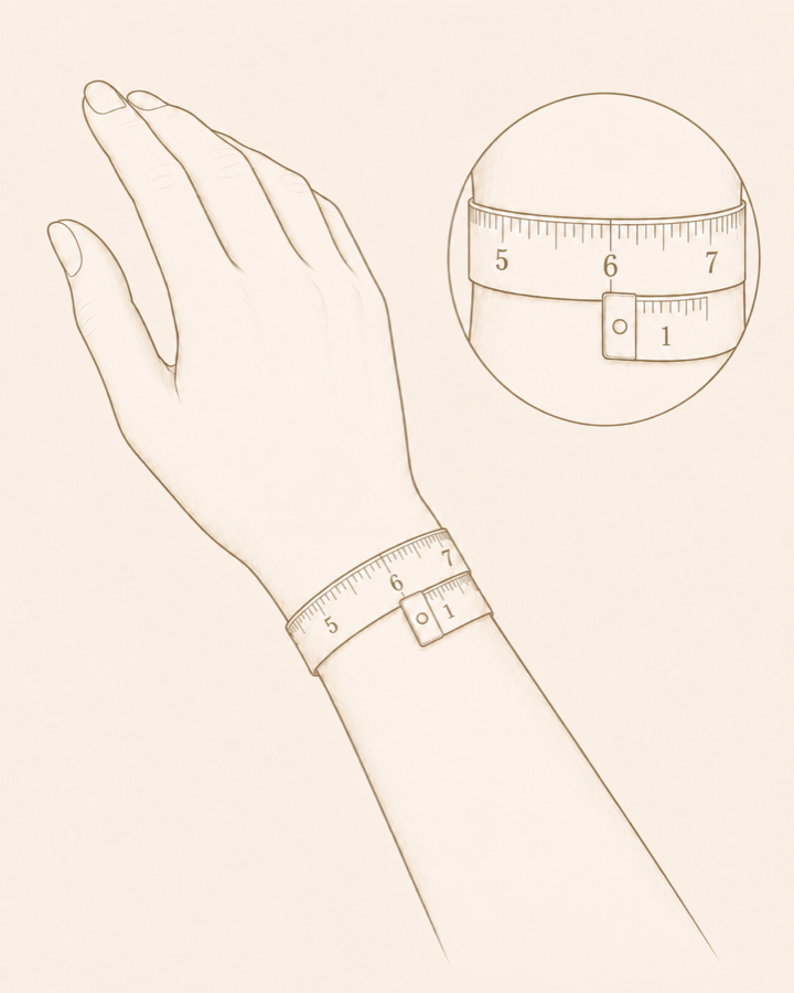 Wrap a measuring tape around your wrist