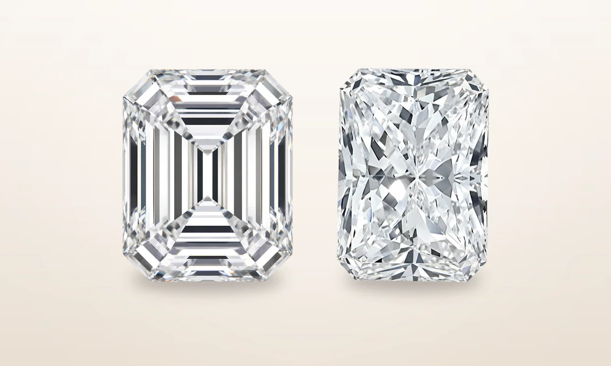 Emerald vs Radiant diamonds side by side
