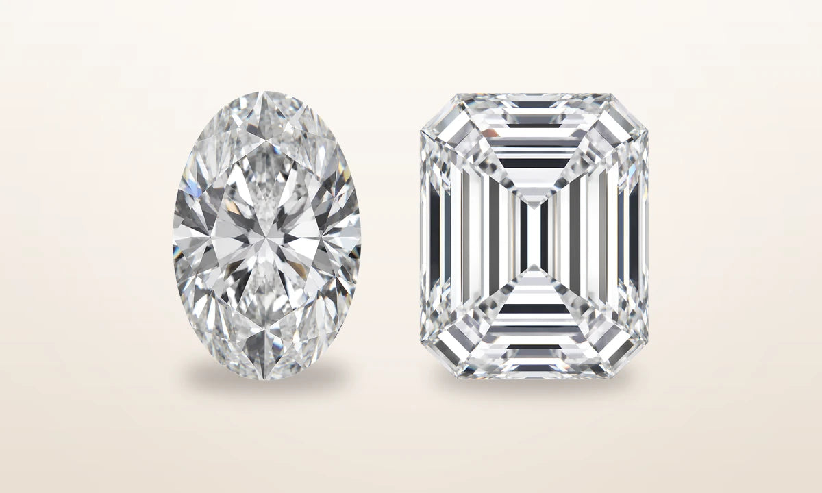 Oval vs Emerald diamonds side by side